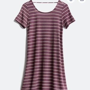 Kaileigh Purple and White Striped Midi Dress
